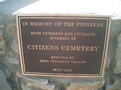 A Second Plaque Located at the Cemetery image. Click for full size.