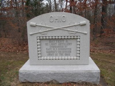Battery A, 1st Ohio Light Artillery Monument. Click for full size. Battery A, 1st Ohio Light Artillery Monument image. Click for full size.