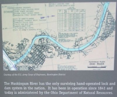Muskingum River Diagram on Mighty River Marker image. Click for full size.