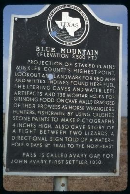 Blue Mountain Marker. Click for full size. Blue Mountain Marker image. Click for full size.