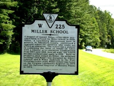 Miller School Marker. Click for full size. Miller School Marker image. Click for full size.