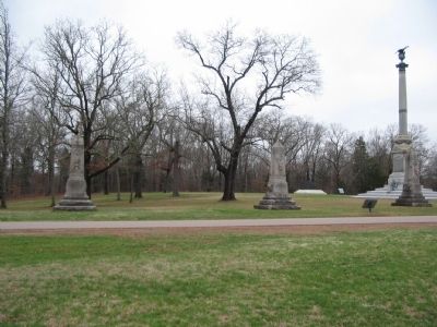 Indiana Regimental Monuments and Iowa Memorial image. Click for full size.