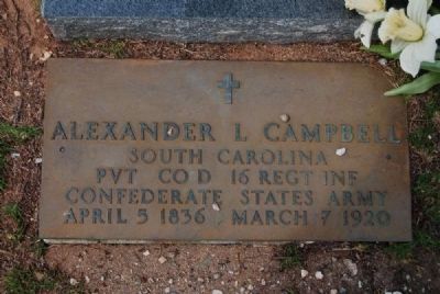 Alexander Lafayette Campbell (1836–1920) Tombstone image. Click for full size.