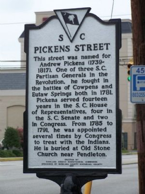 Pickens Street Marker image. Click for full size.
