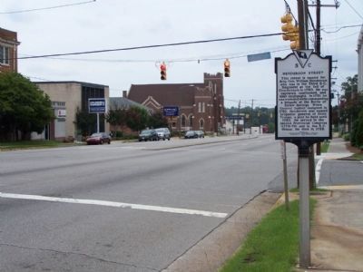 Henderson Street Marker, looking eastward , along Gervais Street. image. Click for full size.