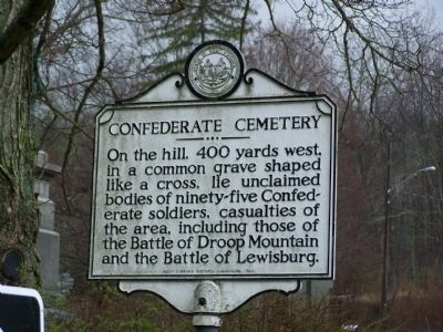 Confederate Cemetery Marker. Click for full size. Confederate Cemetery Marker image. Click for full size.