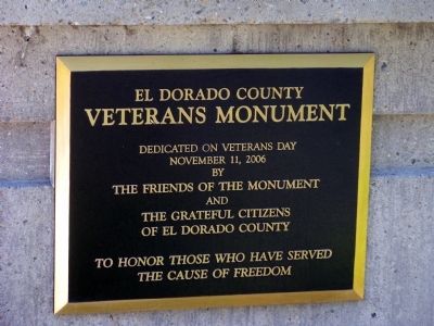 El Dorado County Veterans Monument Marker Located on Right Planter image. Click for full size.