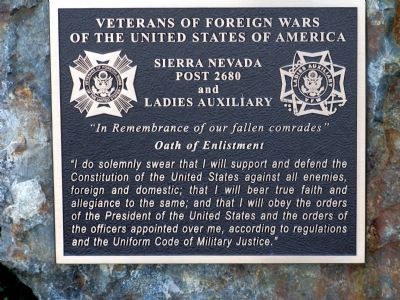 Veterans of Foreign Wars Plaque at Entrance to Monument image. Click for full size.