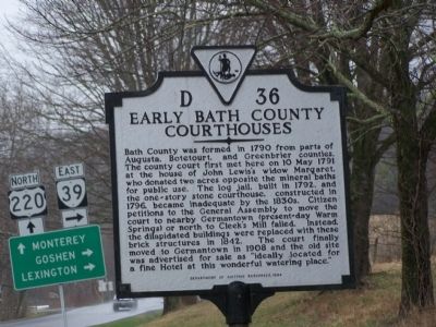Early Bath County Courthouses Marker image. Click for full size.