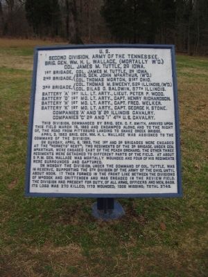 Second Division, Army of the Tennessee Tablet. Click for full size. Second Division, Army of the Tennessee Tablet image. Click for full size.