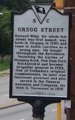 Gregg Street Marker, Front side. Click for full size. Gregg Street Marker, Front side image. Click for full size.