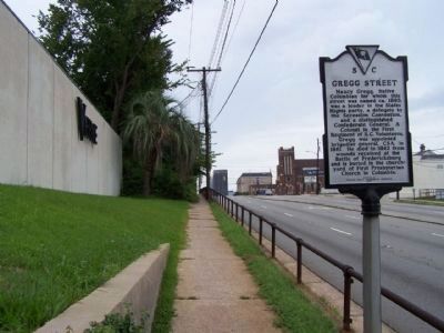 Gregg Street Marker, looking West along Gervais Street. Click for full size. Gregg Street Marker, looking West along Gervais Street image. Click for full size.