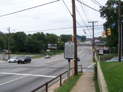 Gregg Street Marker, looking east along Gervais Street image. Click for full size.
