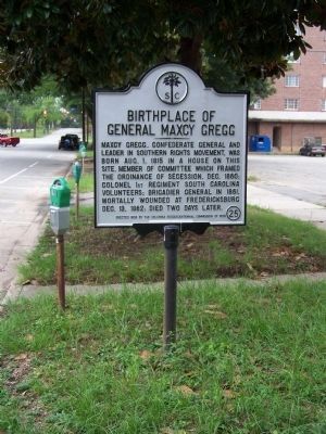 Birthplace of General Maxey Gregg Marker image. Click for full size.