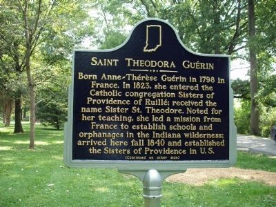 Side A - - Saint Theodora Guerin Marker image. Click for full size.
