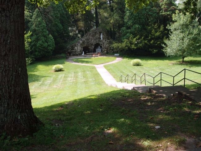 The "Grotto" - - Short few paces from Saint Theodora Guerin Marker. Click for full size. The "Grotto" - - Short few paces from Saint Theodora Guerin Marker image. Click for full size.