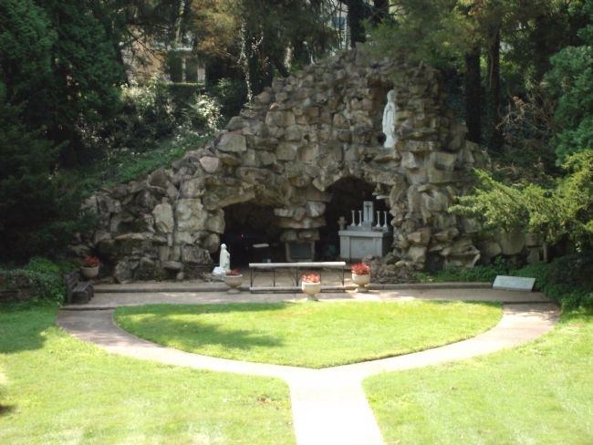 Closer View - - The "Grotto" near Saint Theodora Guerin Marker image. Click for full size.