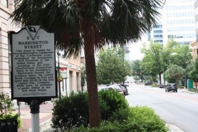 Washington Street Marker, looking south along Main St. image. Click for full size.