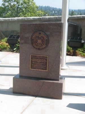 Plaque Placed at US Coast Guard Flag Pole image. Click for full size.