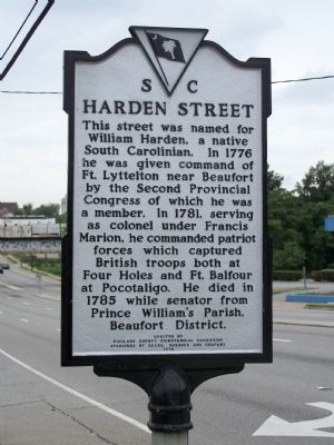 Harden Street Marker. Click for full size. Harden Street Marker image. Click for full size.