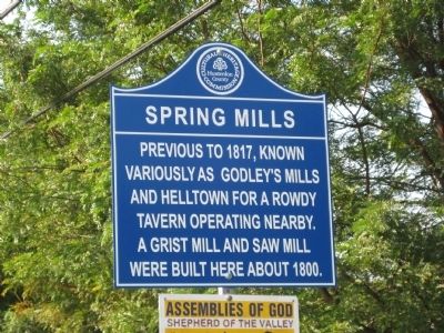 Spring Mills Marker image. Click for full size.
