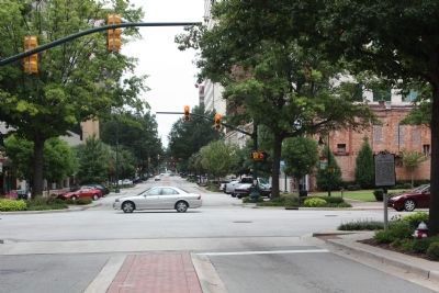 Lady Street Marker,(right) at intersection on Main Street, looking north. Click for full size. Lady Street Marker,(right) at intersection on Main Street, looking north image. Click for full size.