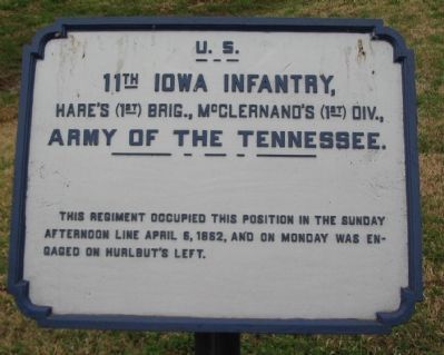 11th Iowa Infantry Marker. Click for full size. 11th Iowa Infantry Marker image. Click for full size.