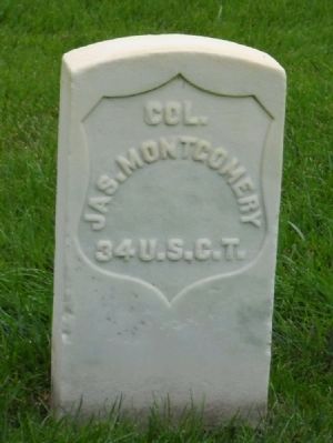Headstone of Colonel James Montgomery @ Mound City Soldier's Lot image. Click for full size.