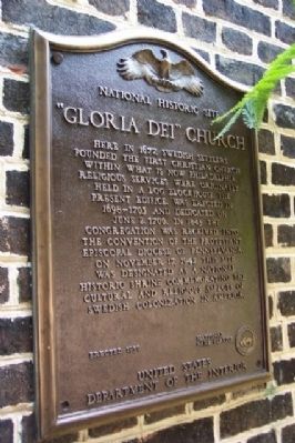 Gloria Dei Church National Historic Site Marker. Click for full size. Gloria Dei Church National Historic Site Marker image. Click for full size.