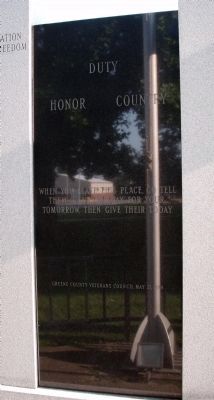 Back - Center Panel - - Greene County ( Indiana ) War Memorial Marker image. Click for full size.