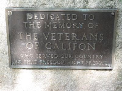 Califon Veterans Monument. Click for full size. Califon Veterans Monument image. Click for full size.