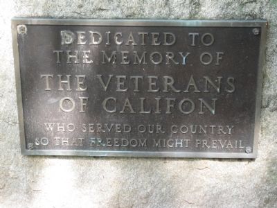 Califon Veterans Monument image. Click for full size.