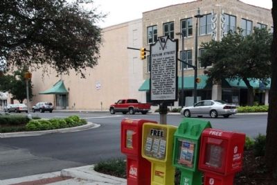Taylor Street Marker at intersection at Main Street image. Click for full size.