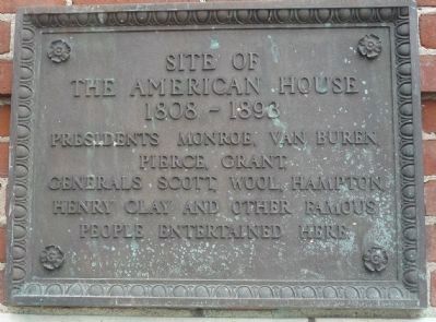 The American House Marker. Click for full size. The American House Marker image. Click for full size.