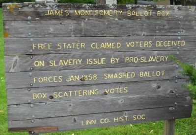 James Montgomery Ballot Box Marker. Click for full size. James Montgomery Ballot Box Marker image. Click for full size.