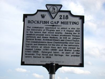 Rockfish Gap Meeting Marker. Click for full size. Rockfish Gap Meeting Marker image. Click for full size.