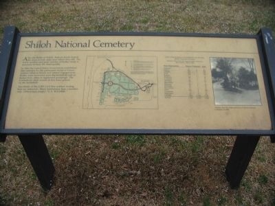 Shiloh National Cemetery Marker. Click for full size. Shiloh National Cemetery Marker image. Click for full size.