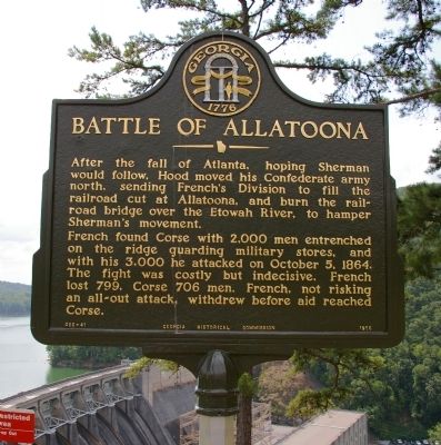 Battle of Allatoona Marker. Click for full size. Battle of Allatoona Marker image. Click for full size.