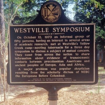 Westville Symposium side of the marker image. Click for full size.