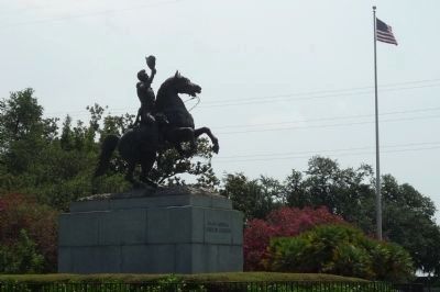 Equestrian statue of Maj. Gen. Andrew Jackson by artist Clark Mills in Jackson Square image. Click for full size.