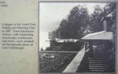 Cottages of the South Fork Fishing and Hunting Club in 1887.. Click for full size. Cottages of the South Fork Fishing and Hunting Club in 1887. image. Click for full size.
