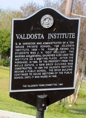 Valdosta Institute Marker image. Click for full size.
