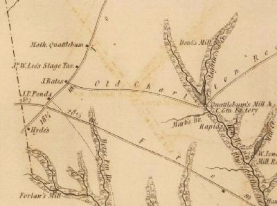 Lee's Tavern Site -<br>Mills Atlas of 1825 image. Click for full size.
