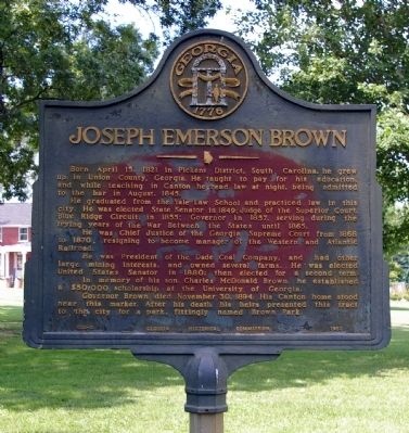 Joseph Emerson Brown Marker image. Click for full size.