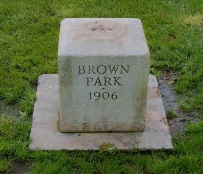 Dedication Stone in Brown Park image. Click for full size.