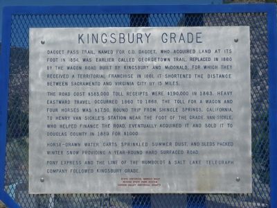 Kingsbury Grade Marker image. Click for full size.