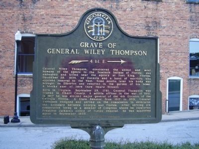 Grave of General Wiley Thompson Marker. Click for full size. Grave of General Wiley Thompson Marker image. Click for full size.