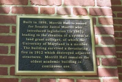 Morrill Hall Marker. Click for full size. Morrill Hall Marker image. Click for full size.