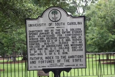 University of South Carolina Marker image. Click for full size.