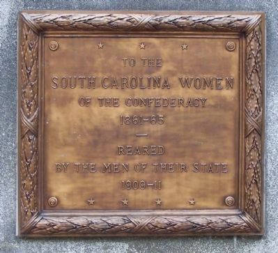 Monument to South Carolina Women of the Confederacy Marker, north face image. Click for full size.